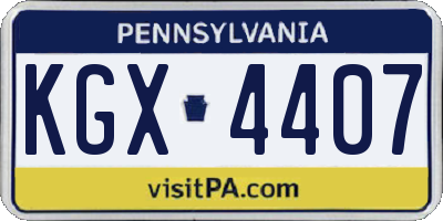 PA license plate KGX4407