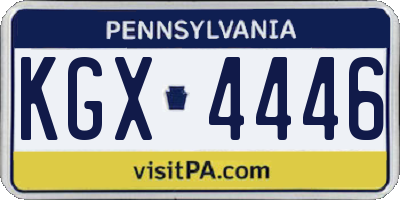 PA license plate KGX4446