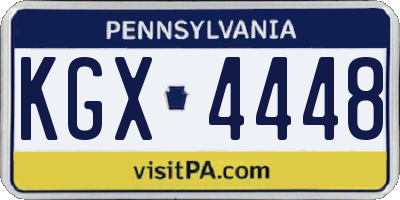 PA license plate KGX4448