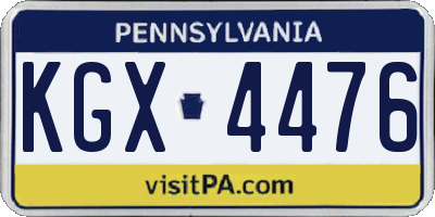 PA license plate KGX4476
