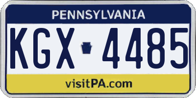 PA license plate KGX4485