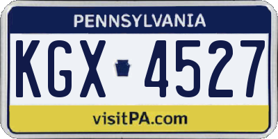 PA license plate KGX4527