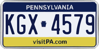 PA license plate KGX4579