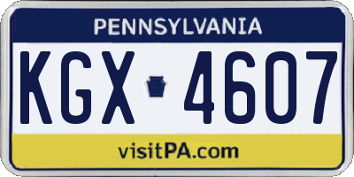 PA license plate KGX4607