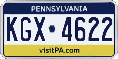PA license plate KGX4622