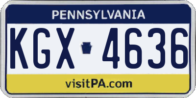 PA license plate KGX4636