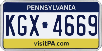 PA license plate KGX4669
