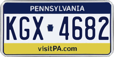 PA license plate KGX4682