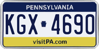 PA license plate KGX4690