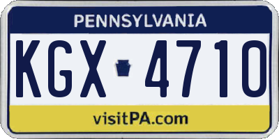 PA license plate KGX4710