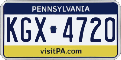 PA license plate KGX4720