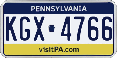 PA license plate KGX4766