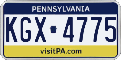 PA license plate KGX4775