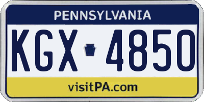 PA license plate KGX4850