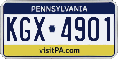 PA license plate KGX4901
