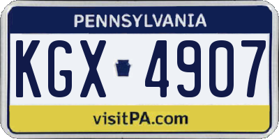 PA license plate KGX4907