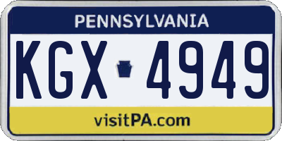 PA license plate KGX4949