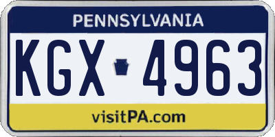 PA license plate KGX4963
