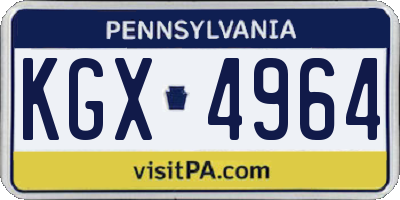 PA license plate KGX4964