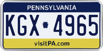 PA license plate KGX4965