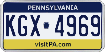 PA license plate KGX4969