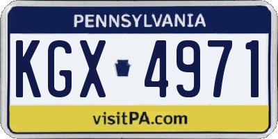 PA license plate KGX4971