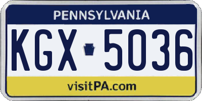 PA license plate KGX5036