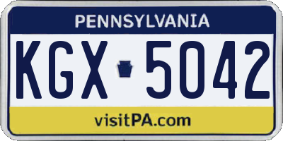 PA license plate KGX5042