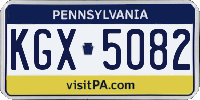 PA license plate KGX5082