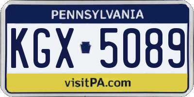 PA license plate KGX5089