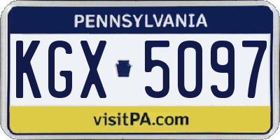 PA license plate KGX5097