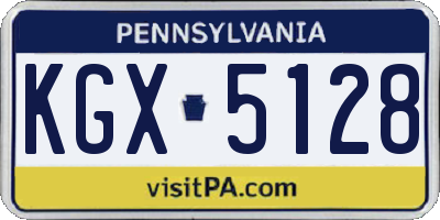 PA license plate KGX5128