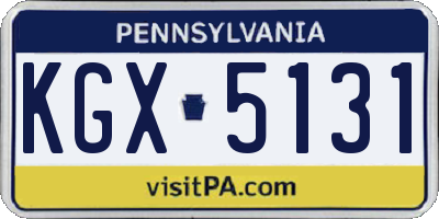 PA license plate KGX5131
