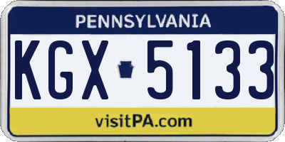 PA license plate KGX5133
