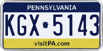 PA license plate KGX5143