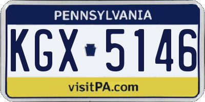 PA license plate KGX5146