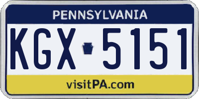 PA license plate KGX5151