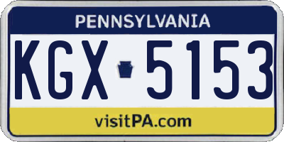 PA license plate KGX5153