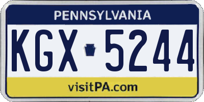 PA license plate KGX5244