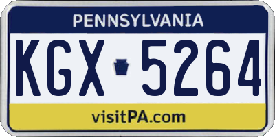 PA license plate KGX5264