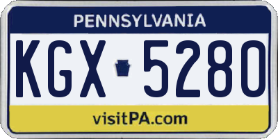 PA license plate KGX5280