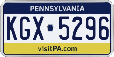 PA license plate KGX5296
