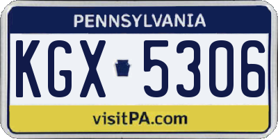 PA license plate KGX5306