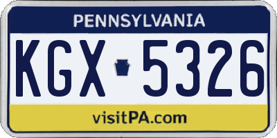 PA license plate KGX5326