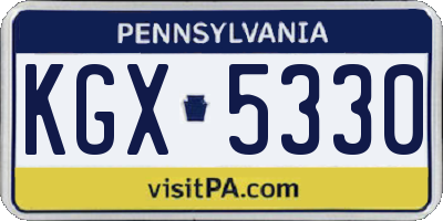 PA license plate KGX5330
