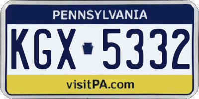 PA license plate KGX5332