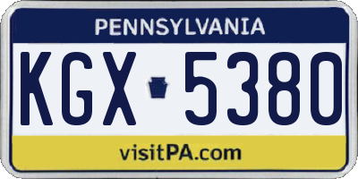 PA license plate KGX5380
