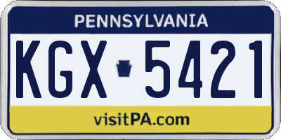 PA license plate KGX5421