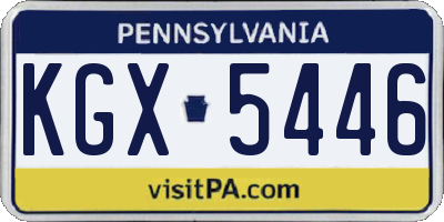 PA license plate KGX5446
