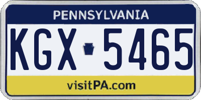 PA license plate KGX5465